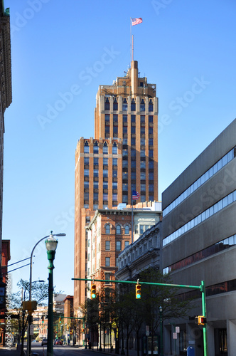State Tower Building was built in 1927 in downtown Syracuse, New York State, USA. This Art Deco style building is still the tallest building in Syracuse. © Wangkun Jia