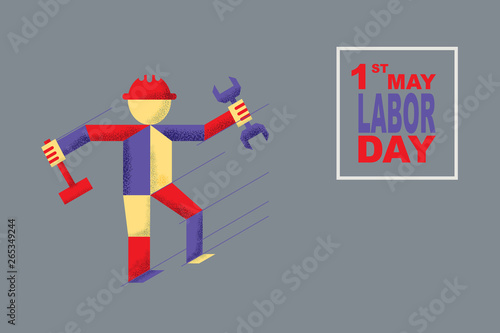 1 May - labor day - greeting card - poster