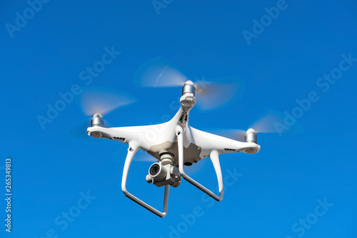 drone quadcopter with digital camera and sky