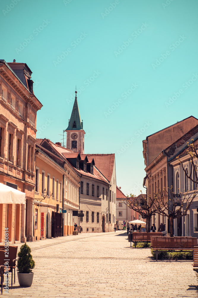 Street of old town of Varazdin, Croatia