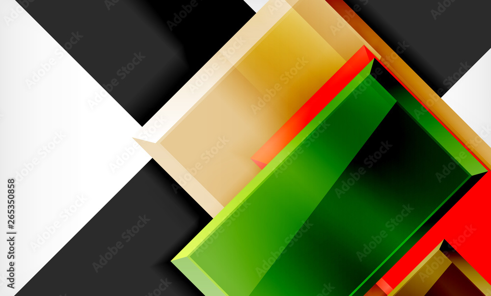 Bright colorful square shape blocks geometrical background