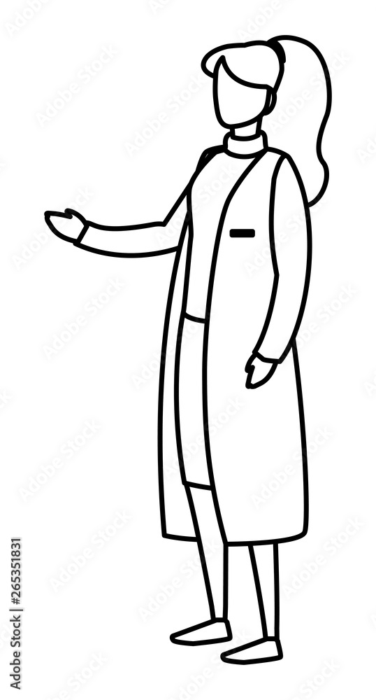 Obraz premium female medicine worker with uniform character