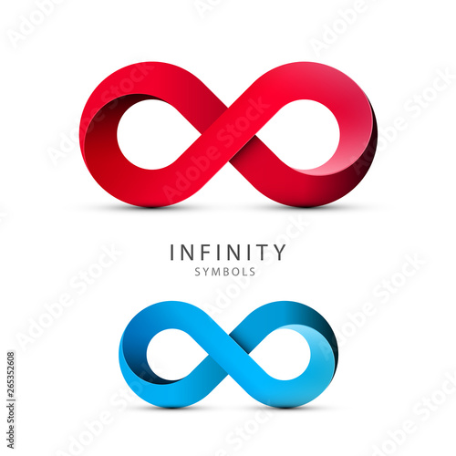 Infinity Symbols. Vector Loop Icons. Endless Shape Logo.