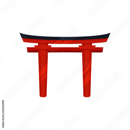 Traditional Japanese Torii gates. Vector illustration on white background.