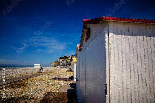 Criel sur Mer, Normandy, is famous for its very high white cliffs photo