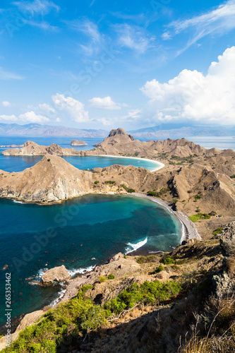 Bays along the coast of Padar Island in Komodo National park in autumn, a protected area which is a paradise for diving, Lubuan Bajo, Flores, Nusa Tenggara, Indonesia photo