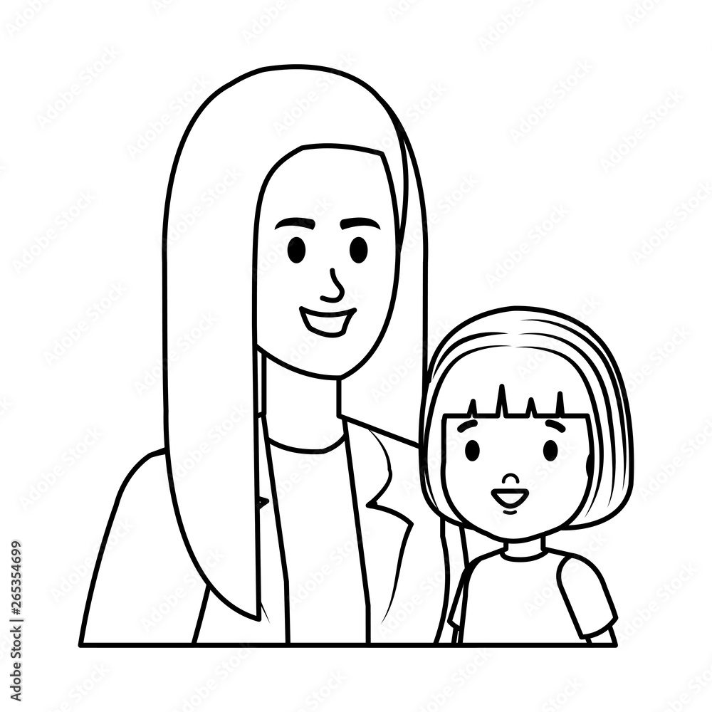 young mother with little daughter young mother with little daughter