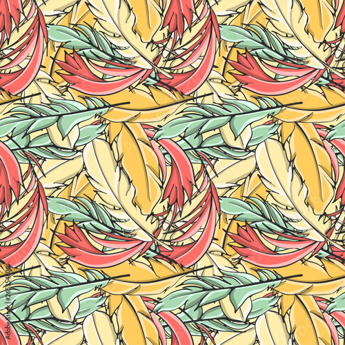 Seamless pattern all feathers  vector