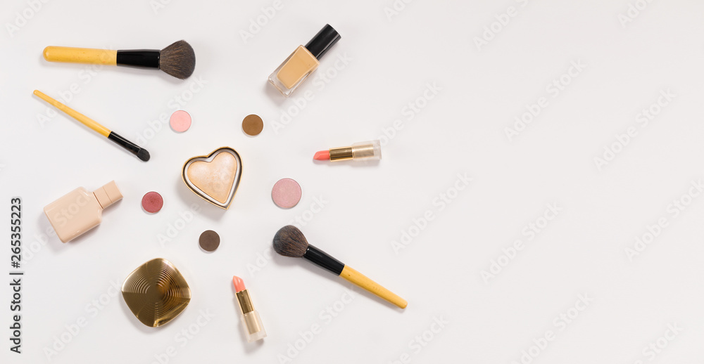 Fashion Makeup Cosmetic Set. Woman Beauty Accessories. Fashion Makeup Cosmetic Set. Woman Beauty Accessories.