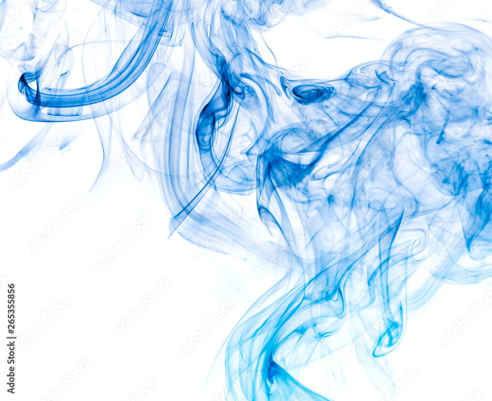 Blue smoke on white background Blue smoke on white background