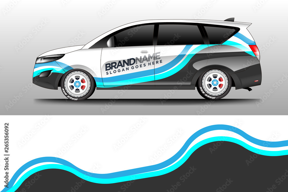 Wrap car racing designs vector . Background designs decal