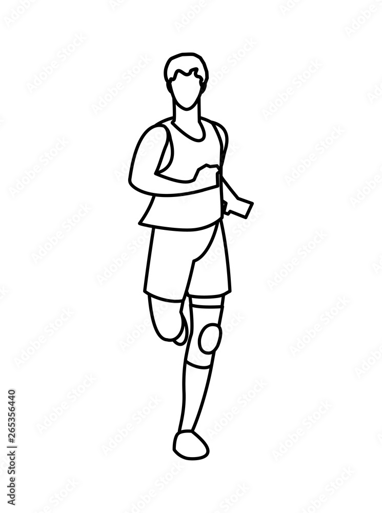 athletic man running character