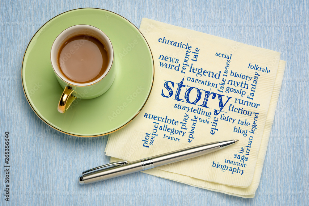story word cloud on napkin story word cloud on napkin