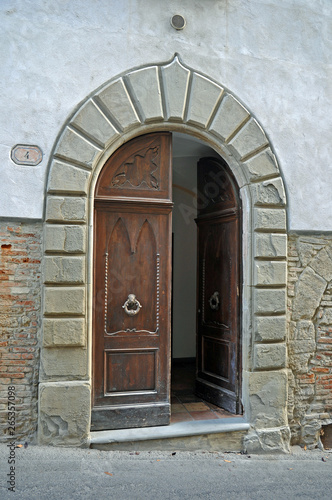 Forli, Castrocaro, medieval palace old door.