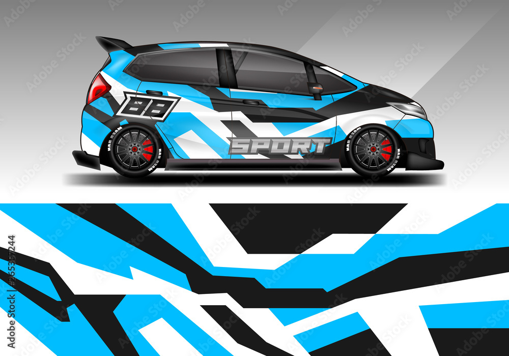 Car wrap decal design vector. Graphic abstract background kit designs for vehicle Car wrap decal design vector. Graphic abstract background kit designs for vehicle