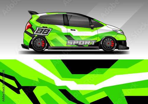 Car wrap decal design vector. Graphic abstract background kit designs for vehicle