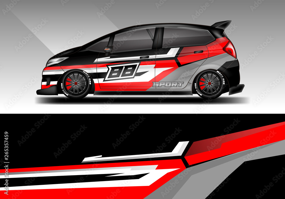 Car wrap decal design vector. Graphic abstract background kit designs for vehicle Car wrap decal design vector. Graphic abstract background kit designs for vehicle