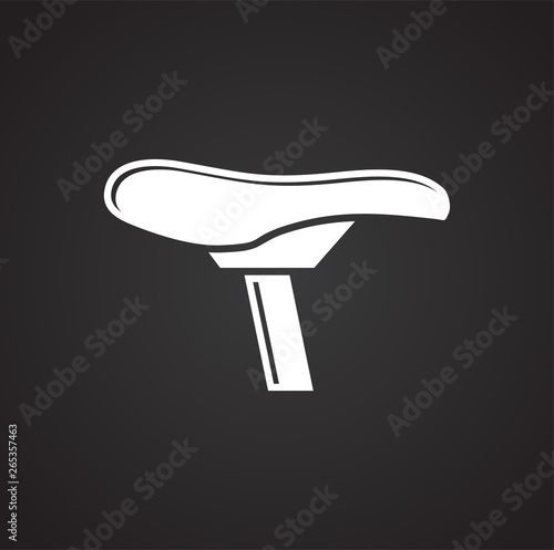 Bicycle seat icon on background for graphic and web design. Simple vector sign. Internet concept symbol for website button or mobile app.