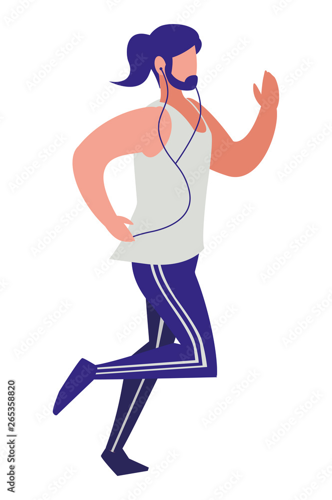 athletic man running character