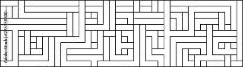 Black & white geometric line art, vector illustration