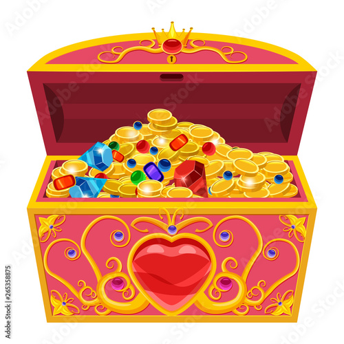 Princess treasure chest, decorated with diamonds and gold