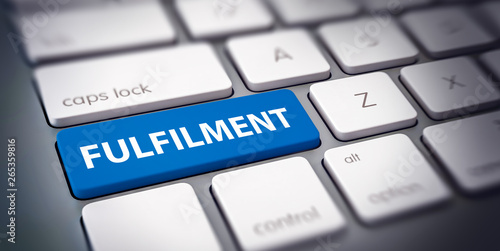 Fotografía FULFILMENT Button Taste auf Computer Tastatur