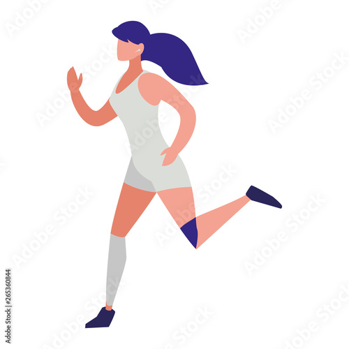 athletic woman running character