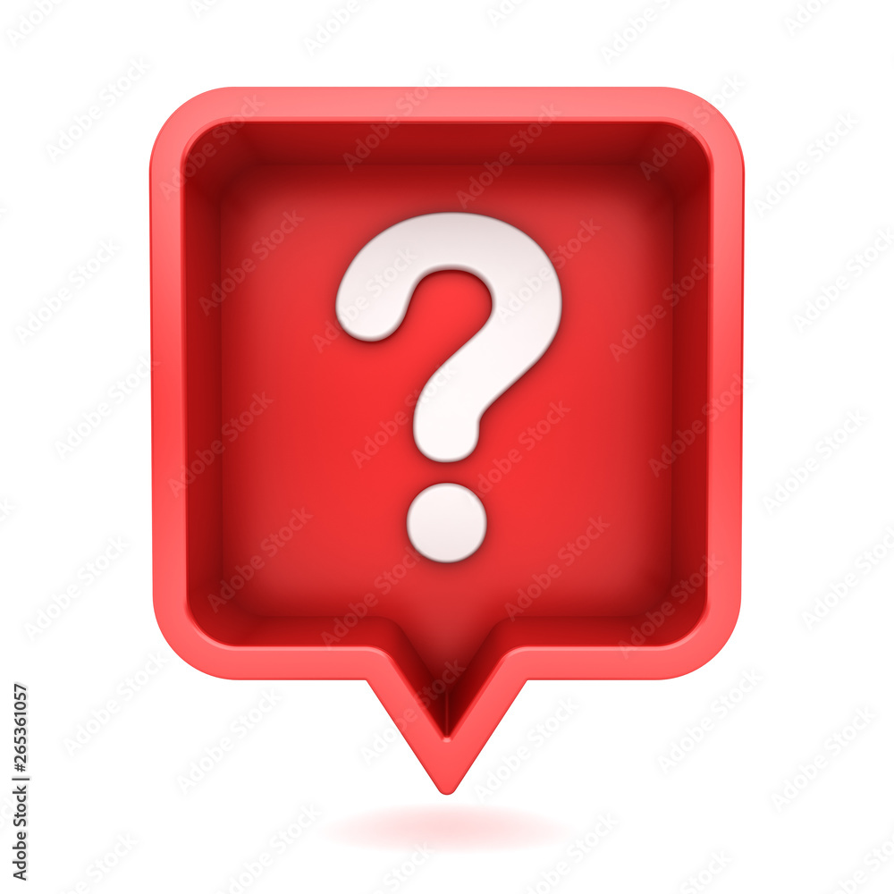 3d social media notification white question mark icon in red rounded square pin isolated on white background with shadow 3D rendering 3d social media notification white question mark icon in red rounded square pin isolated on white background with shadow 3D rendering