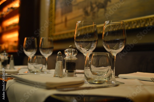 wine glasses on the table