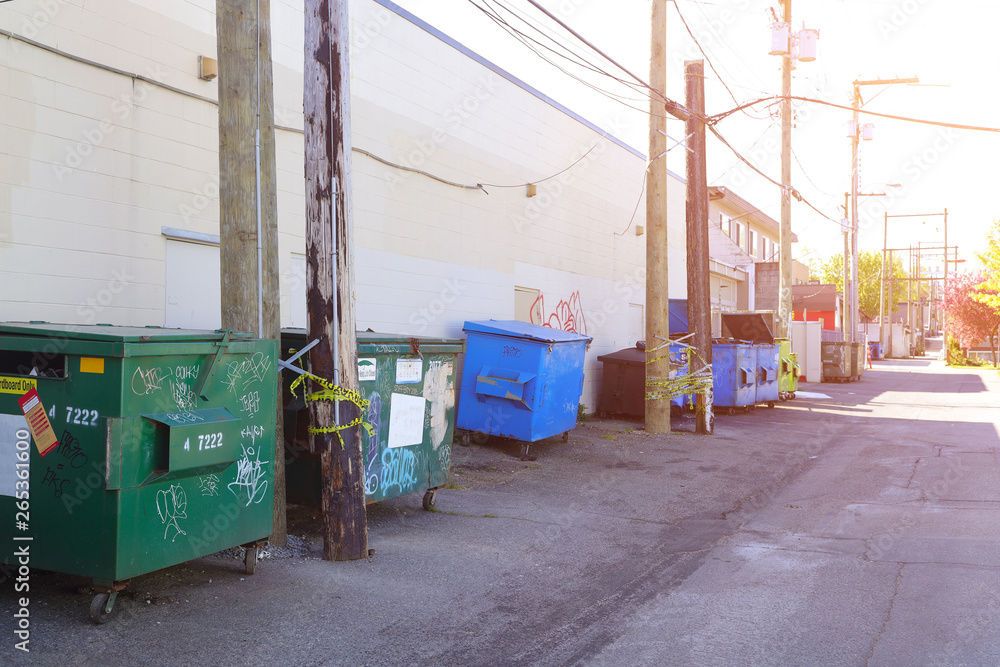 the image of trashcans on streets the image of trashcans on streets