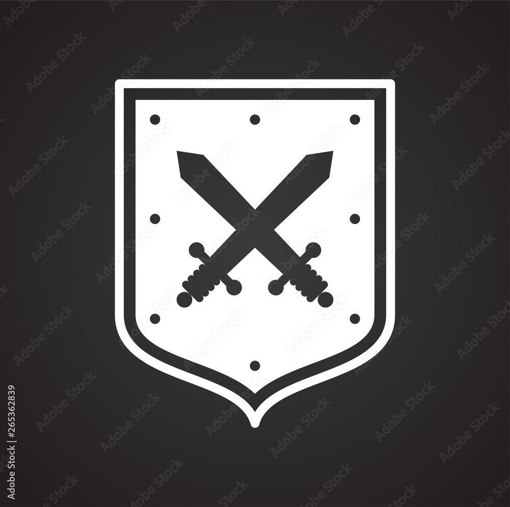 Shields and Heraldry related icon on background for graphic and web design. Simple vector sign. Internet concept symbol for website button or mobile app.