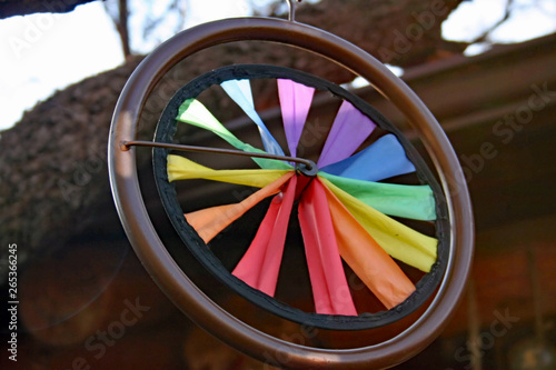 Multi colored whirlygig