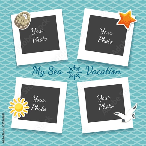 Sea vacation photo collage
