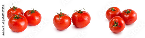 Red Ripe Tomatoes panorama website header banner. Isolated white background