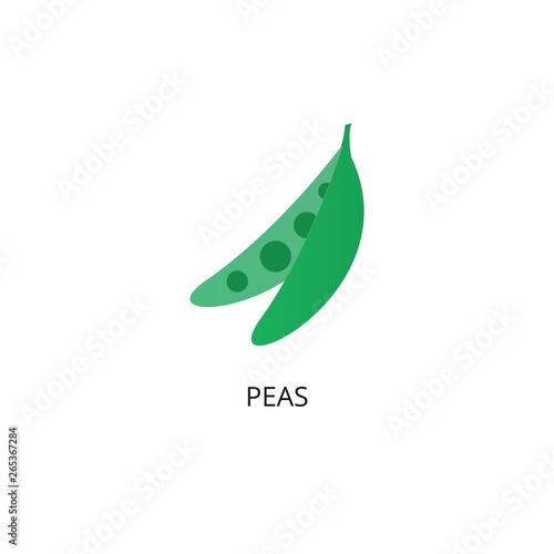 Peas vegetable flat vector icon