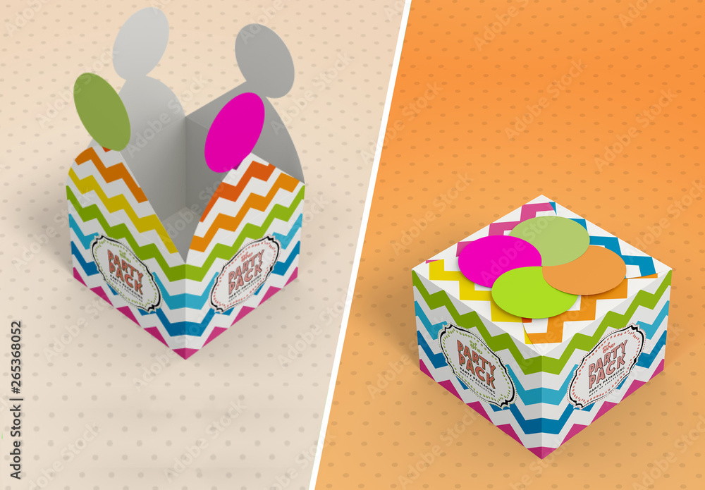 Twist Top Box Mockup Stock Template Adobe Stock