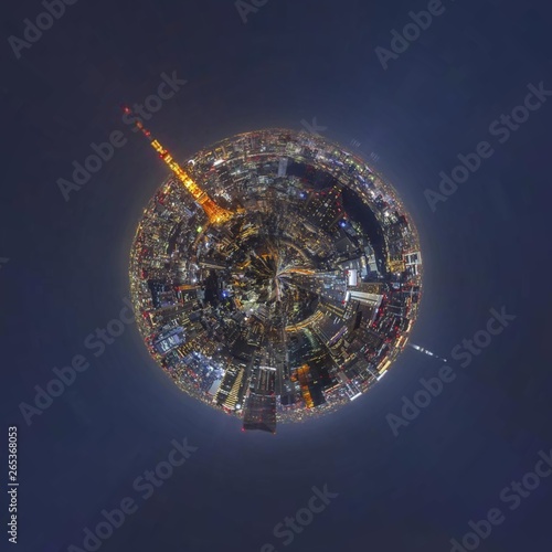 Tiny planet Japan Tokyo