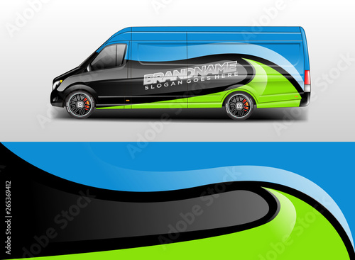 Van wrap design. Wrap, sticker and decal design for company. Vector format