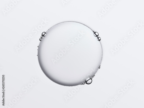 Bulles de savon en macrophotographie, bulles de taille variable connectées entre elles sur un fond neutre photo