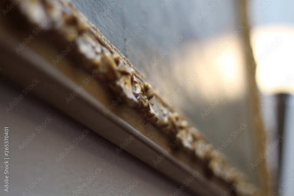 Empty gold ornate picture frame. Beauty and history. Empty gold ornate picture frame. Beauty and history.