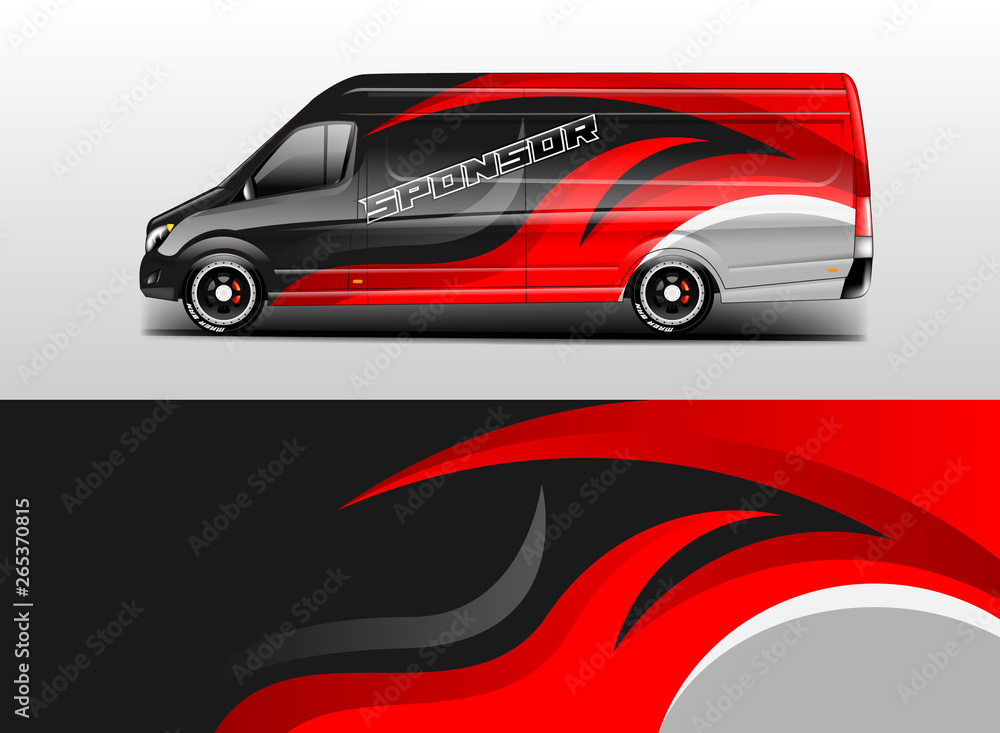 Fototapeta premium Van wrap design. Wrap, sticker and decal design for company. Vector format