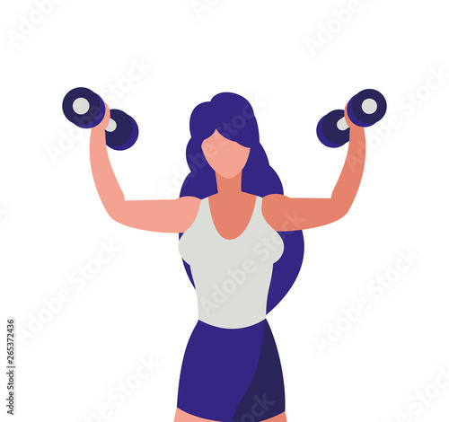 athletic woman weight lifting