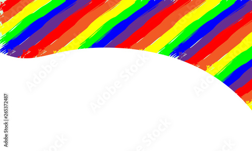 Gay pride flag vector illustration with copy space. Design template for banner, brochure, website, card. Colorful image with a place for text. Lgbt tolerance concept.