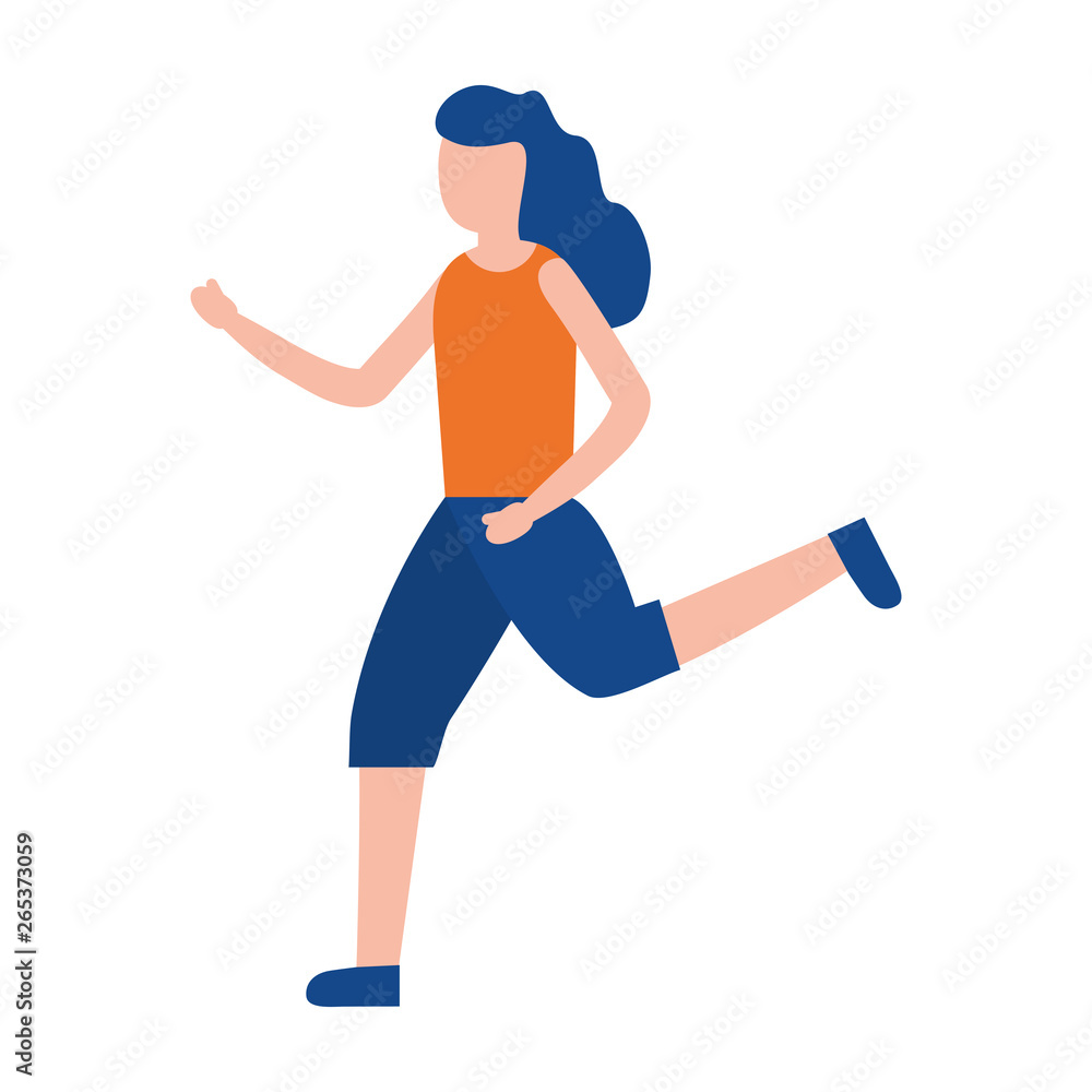 young woman running young woman running