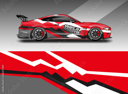 Sport Car decal wrap design vector. Graphic abstract stripe racing background kit designs for vehicle  race car  rally  adventure and livery. Eps 10