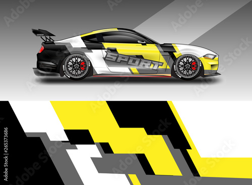 Sport Car decal wrap design vector. Graphic abstract stripe racing background kit designs for vehicle  race car  rally  adventure and livery. Eps 10