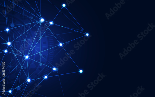 Global network connection. Abstract geometric background with connecting dots and lines. Digital technology and communication concept.