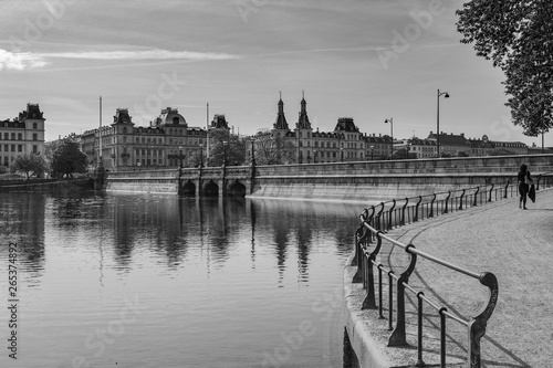 The lakes at Copenhagen. Queen Louise's bridge.