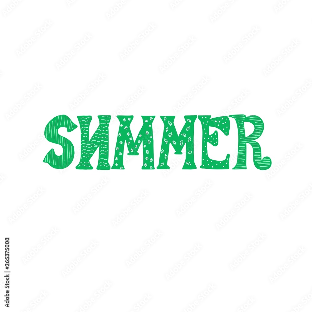 Fototapeta premium Summer isolated on white background