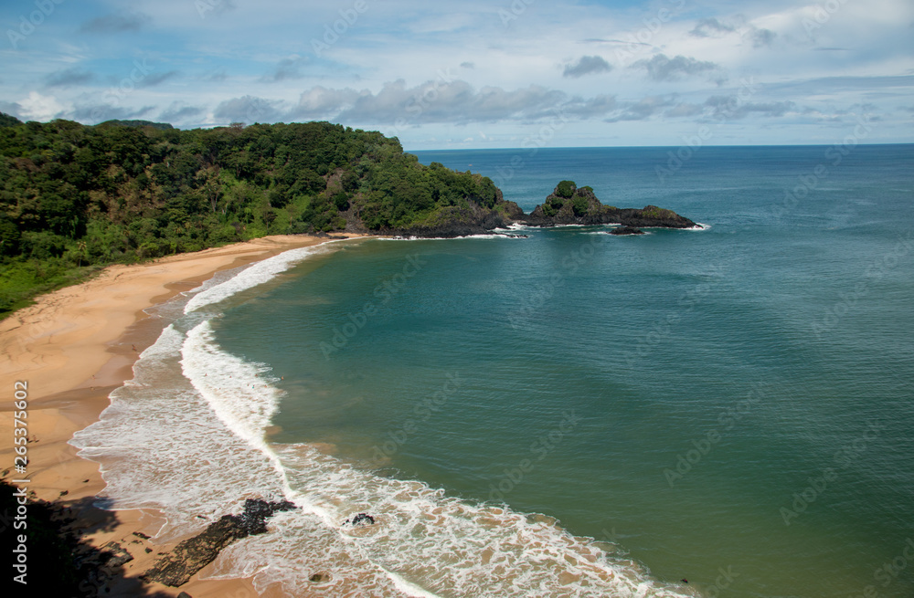 Beautiful View of Sancho Beach (Praia do Sancho) in Fernando de Noronha Brazil, in the State of Pernambuco Brazil